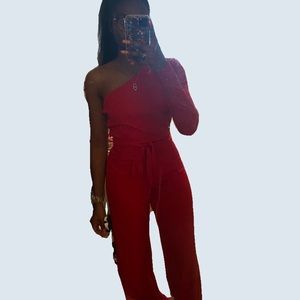 Red Femme Lux Jumpsuit